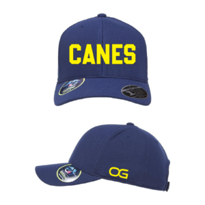 Canes Navy with Yellow Flexfit 110 OSFA
