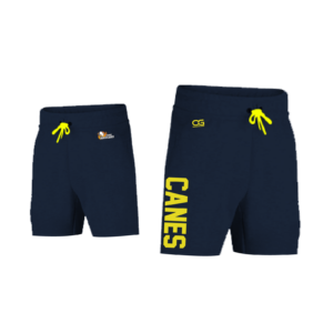 Canes Navy / Yellow Cotton Shorts