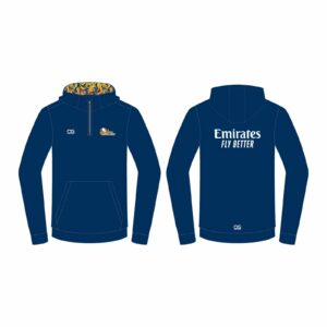 Canes Navy 1/4 Zip Hoodie with Pattern